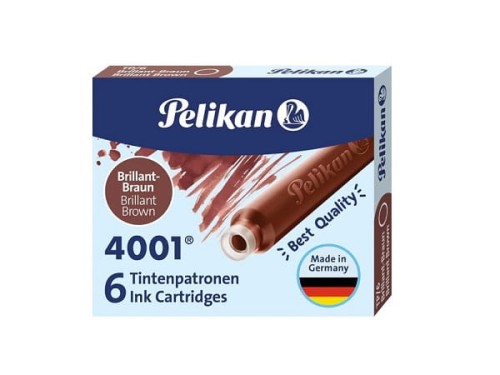 Naboje do piór wiecznych Pelikan 4001 TP6 brązowe.jpg