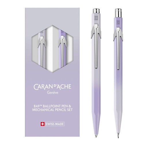 Zestaw długopis i ołówek Caran d'Ache Blooming Lavender.jpg