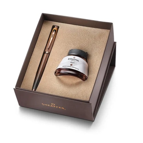 Zestaw pióro wieczne Sheaffer 100 Coffee Edition i atrament.jpg