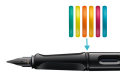 Pióro wieczne Lamy Safari All Black Multicolor pierścienie.png