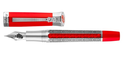 Pióro wieczne Montegrappa Rolling Stones Legacy Silver Edition Scarlet edycja limitowana.jpg