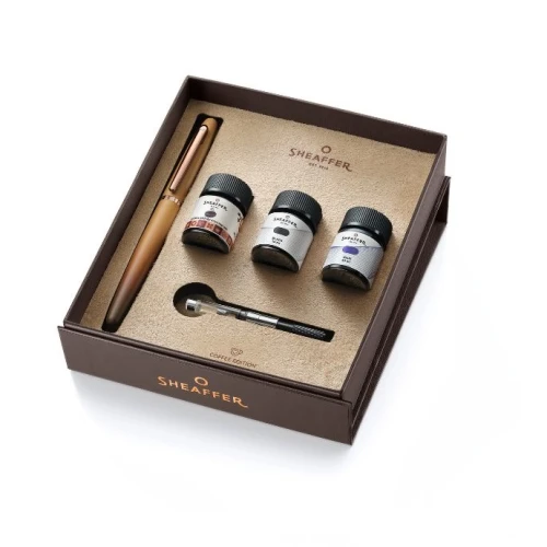 Zestaw pióro wieczne Sheaffer VFM Coffee Edition i 3 atramenty Sheaffer Skrip 10 ml.jpg