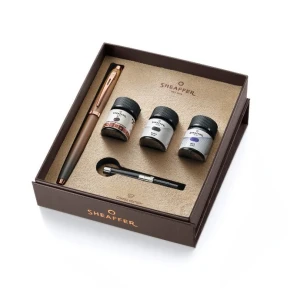 Zestaw pióro wieczne Sheaffer 100 Coffee Edition z trzema atramentami Sheaffer Skrip 10 ml