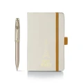 Zestaw długopis Sheaffer 100 Champagne Gold GT Emily in Paris i notes prezentacja.jpg