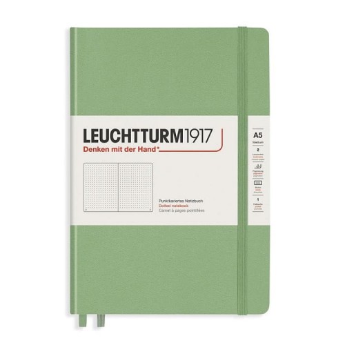 Notatnik Leuchtturm1917 Medium A5 Sage szałwiowy twarda okładka.jpg
