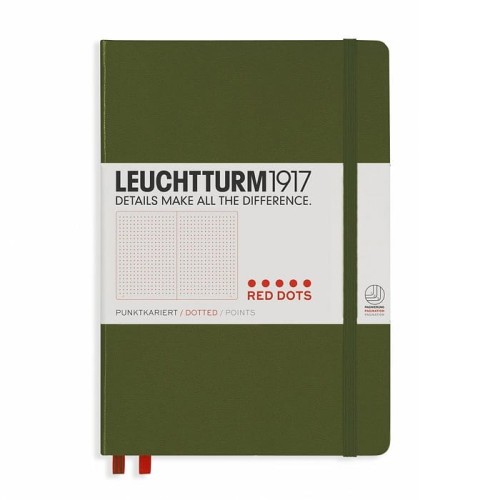 Notatnik Leuchtturm1917 Medium A5 Red Dots ciemnozielony edycja limitowana.jpg