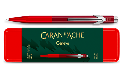 Długopis Caran d'Ache 849 Wonder Forest red zestaw.png