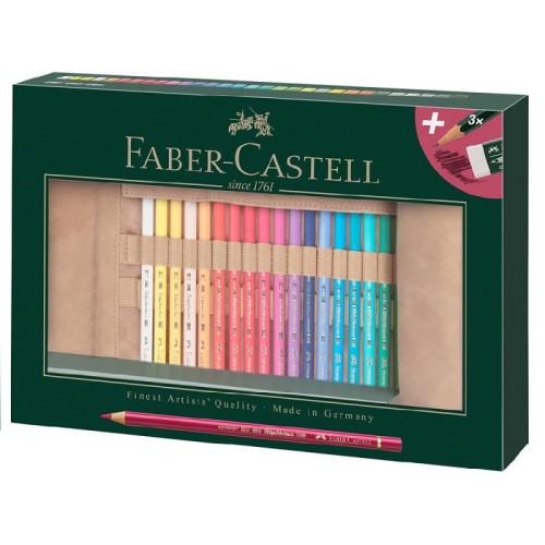 Kredki Faber-Castell Polychromos 30 szt., akcesoria i piórnik rolowany.jpg