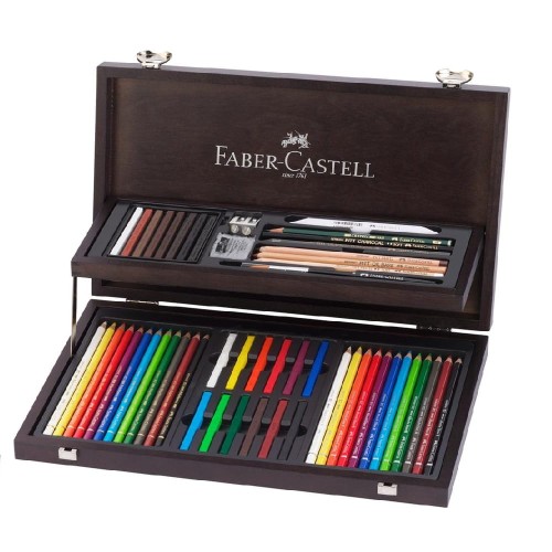 Zestaw artystyczny Faber-Castell Art &amp; Graphic Compendium - drewniana kaseta.jpg