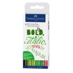 Zestaw pisaków artystycznych Faber-Castell Pitt Artist Pens Hand Lettering odcienie zieleni 6 elementów 