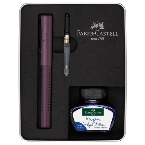 Zestaw prezentowy Faber-Castell Grip 2011 Berry pióro wieczne, atrament i konwerter edycja limitowana.jpg