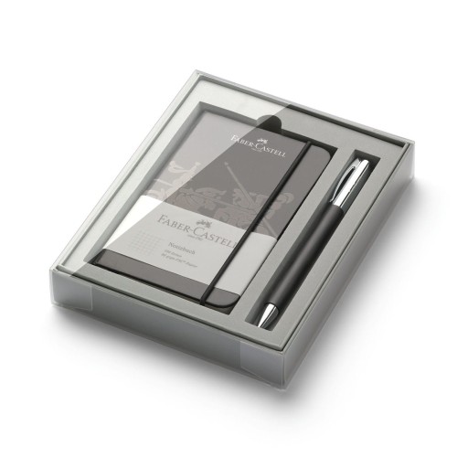 Faber-Castell zestaw upominkowy długopis Ambition Resin Black + notes.jpg