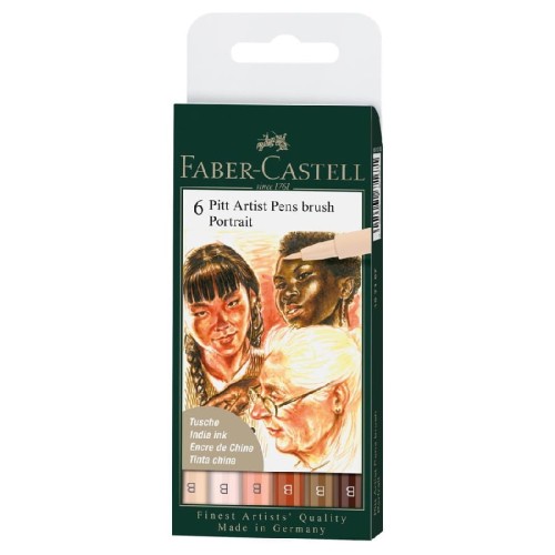 Zestaw pisaków artystycznych Faber-Castell Pitt Artist Pens Portrait odcienie skóry 6 elementów.jpg