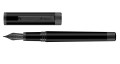 Pióro wieczne Montegrappa Zero Ultra Black Ruthenium 14k złota stalówka otwarte.jpg
