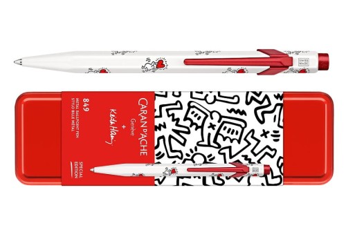 Długopis Caran d'Ache 849 x Keith Haring biały z etui edycja specjalna.jpg
