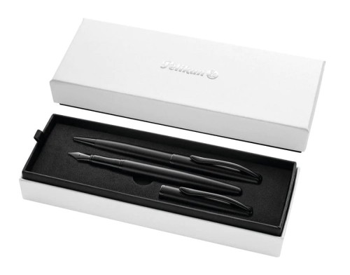 Zestaw pióro wieczne i długopis Pelikan Jazz Noble Elegance Carbon.jpg